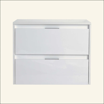 Bathroom Side Cabinet, 2-Soft Close Drawer, Float Mounting Design