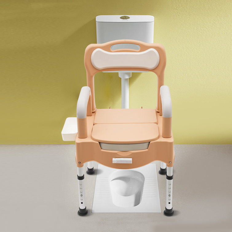Height Adjustable Commode Chair for Home Use