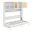 Unité de lit pliante verticale avec compartiment de rangement supérieur, lampe intégrée et connectivité USB-868246593
