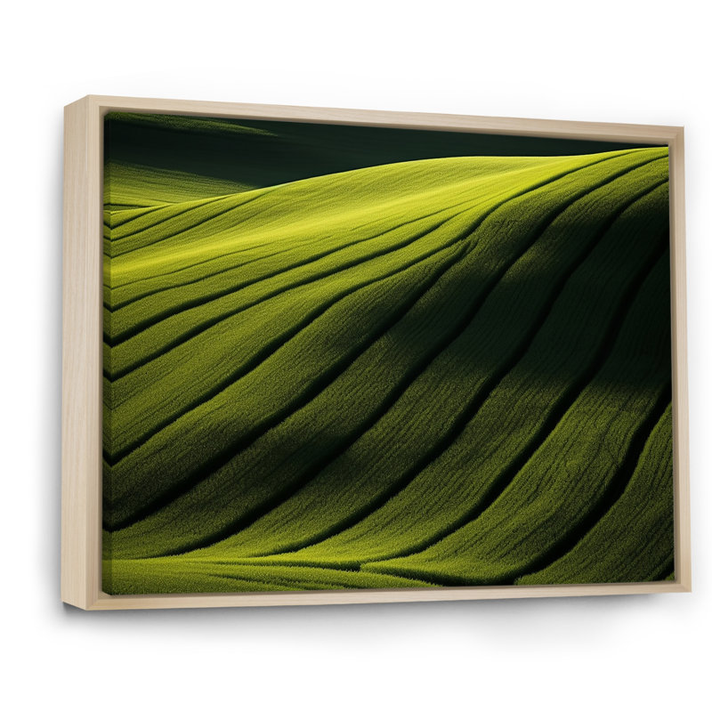 Photographie de prairie verdoyante, H 34 po x l 44 po x P 1,5 po, Cadre naturel flottant