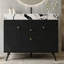 Meuble-lavabo autoportant moderne de 36 po avec plateau en pierre frittée, lavabo en céramique et rangement intelligent