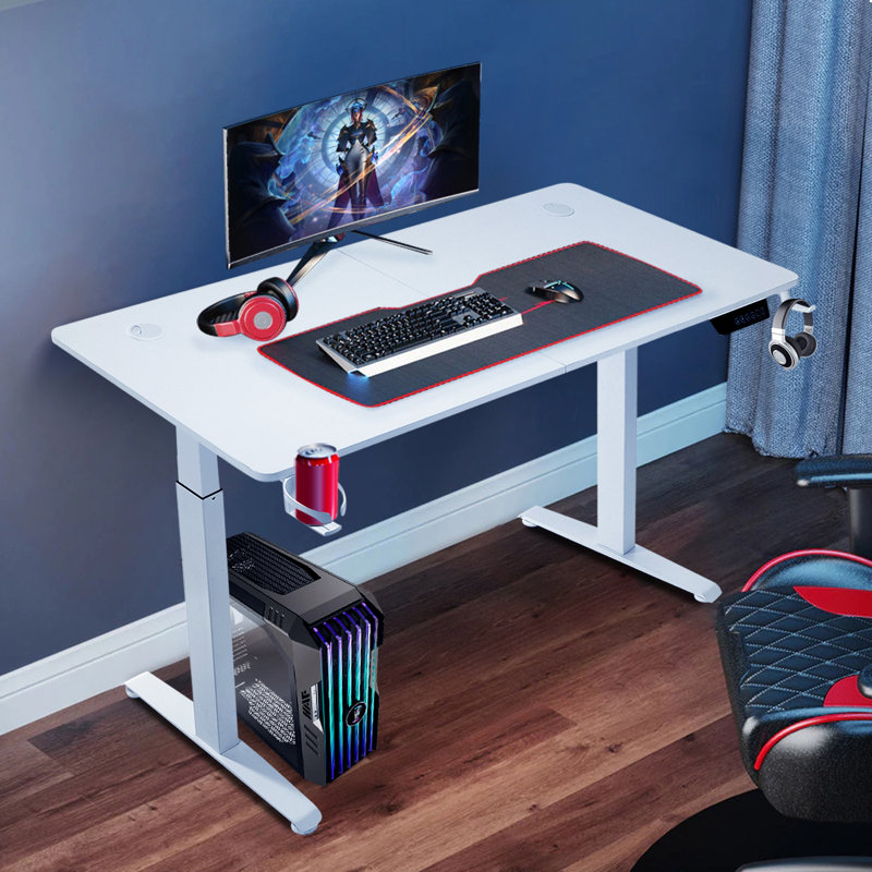 Siddiqi Commercial Use 60Cm W Height Adjustable T-Shaped Standing Desk, 60cm W x 140cm D