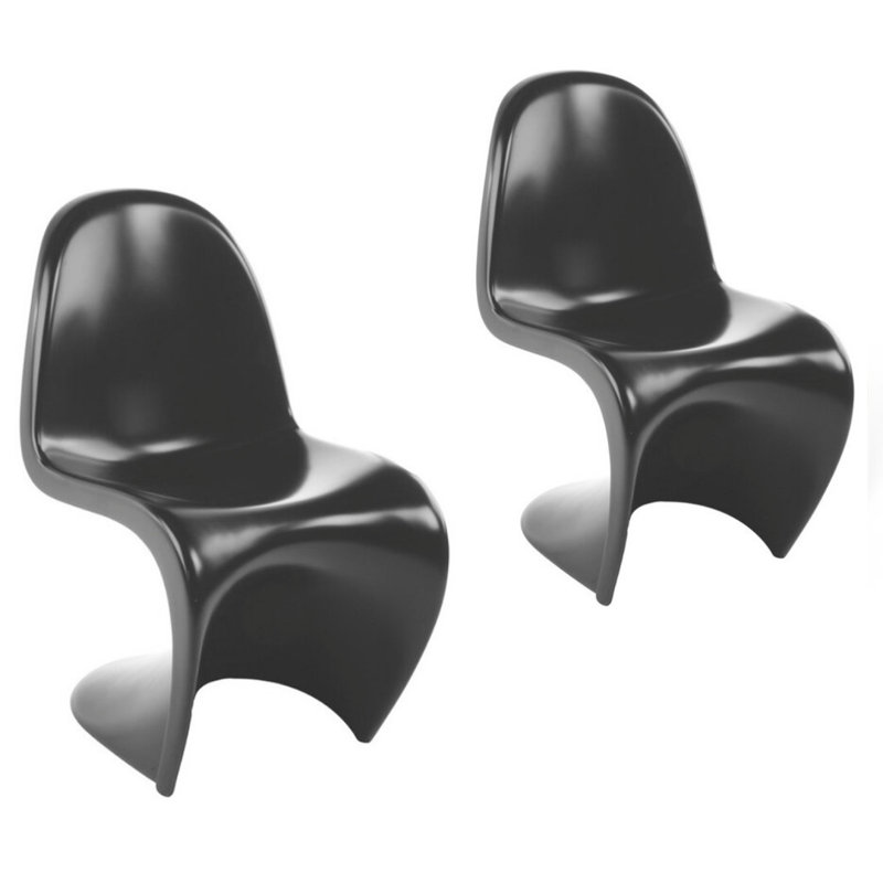 Chaise d'appoint Avey, Noir brillant