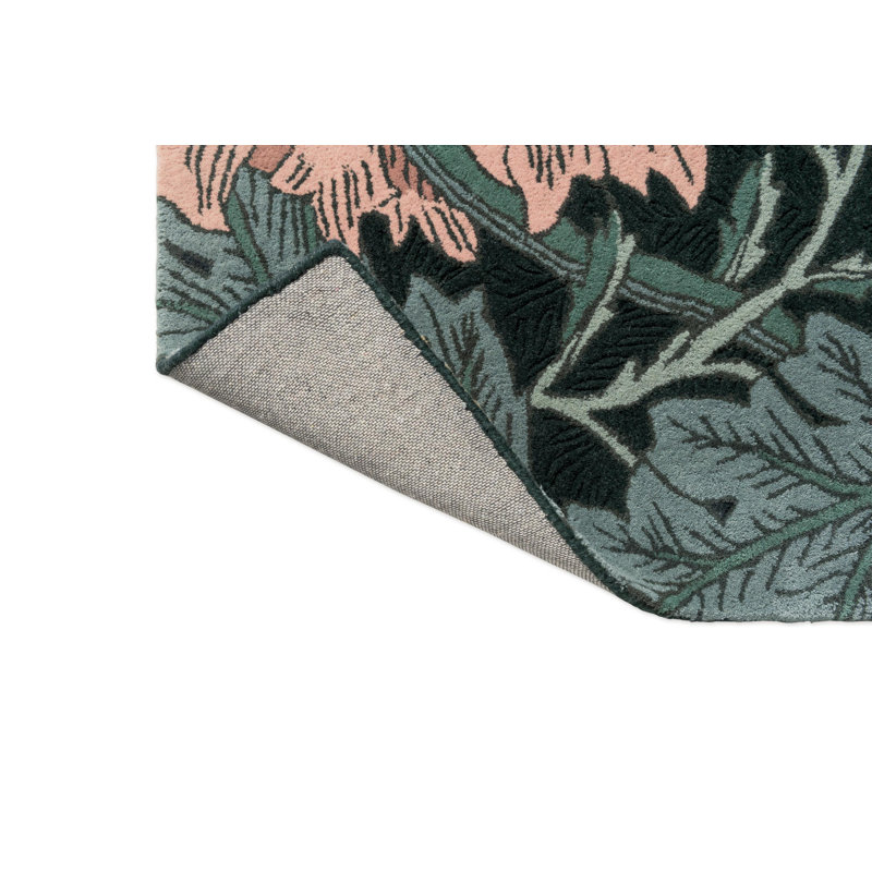 Hand Tufted Wool Floral Area Rug in Tump Green, Rectangle 8'2" x 11'6"