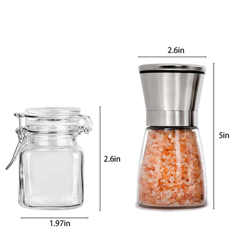 Ensemble salière et poivrière en verre