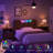 Queen Size RGB LED Storage Headboard with Charging Station, App & Remote Control, Wood Frame, Headboard Only-133222792