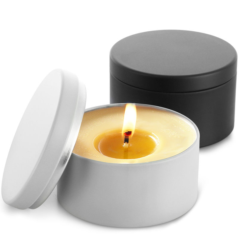 Ensemble de 24 photophores 24 pièces, H 2,36 po x l 2,95 po x P 2,95 po, Noir et blanc
