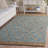 Keyren Natural Fiber Flat Weave Jute/Cotton/Wool Geometric Rug in Blue/Brown-39653077