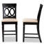 Upholstered Counter Stool with Solid Wood Frame-1273620072