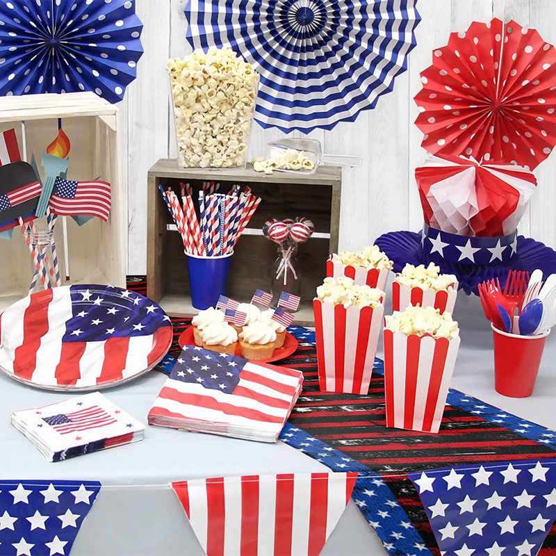 4Th Of July Table Runner Memorial Day Decorations, Patriotic Runners Fourth Of July Independence Day Americana Vintage Table Decorations For Home Party Supplies Accessories Decor (Star, 13 X 72 Inch)