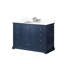 Meuble-lavabo simple bleu marine 48 po X P 22 po D, plateau en marbre de culture et ensemble de robinet