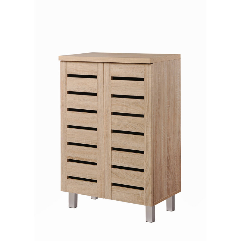 Osvaldo 8 Pair Shoe Storage Cabinet, Oak
