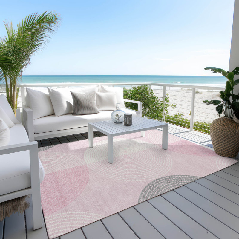 Machine Washable Indoor/Outdoor Jenning ACN2281 Geometric Rug, Rectangle 8' x 10'