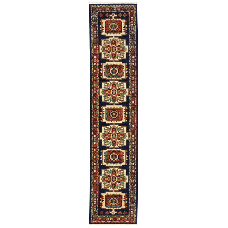 Tapis oriental Oaklynn, Tapis de couloir 2 pi 6 po x 12 pi