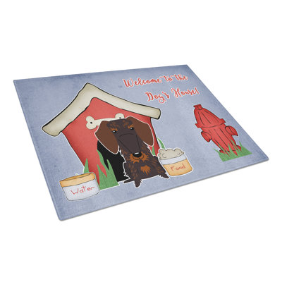 Caroline's Treasures Dog House Glass Wire Haired Dachshund Cutting Board