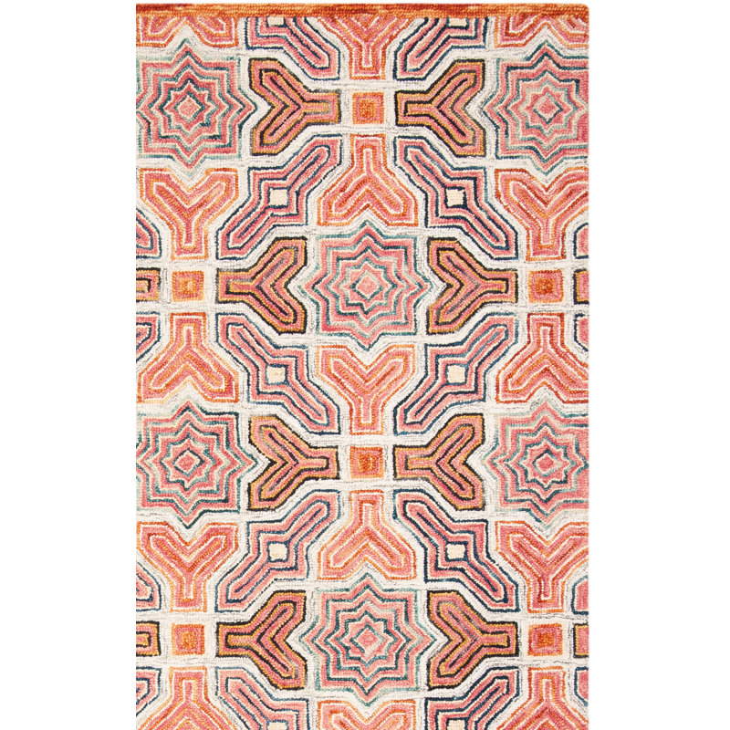 Tapis géométrique en laine touffeté à la main Deyoung, Carré 6 pi