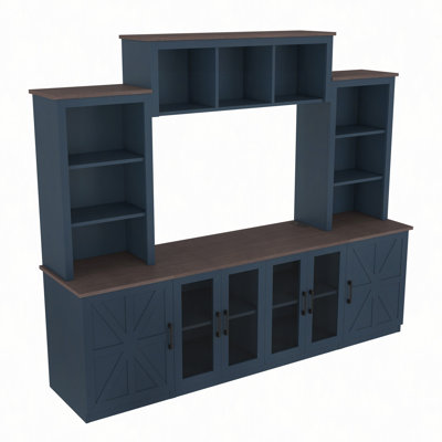 Meuble audio-vidéo mural avec station de charge et charge USB pour téléviseurs, meuble télé avec grand meuble de rangement, meuble télé moderne avec meuble télé avec armoires