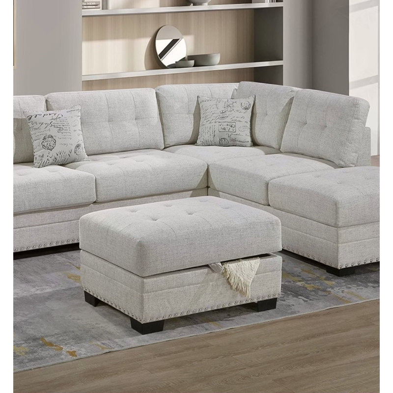 Ensemble de salon modulaire avec repose-pieds en L 3 pièces Living, Neutre