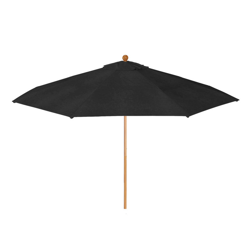 Parasol en bois de teck 11 pi, Noir