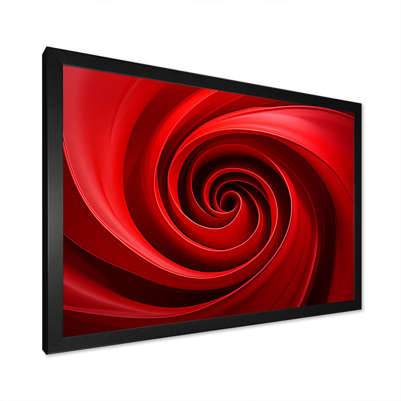 Maville - Abstract Spirals, art mural, H 12 po x l 20 po x P 1 po, Impression noire sur toile encadrée