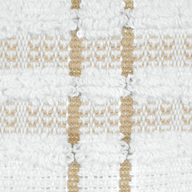Cotton Plaid Waffle Tea Towel Kitchen Towel, Straw