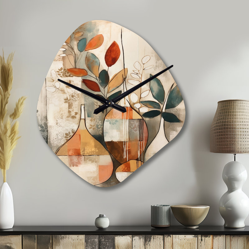 Horloge murale verte et beige, Grand