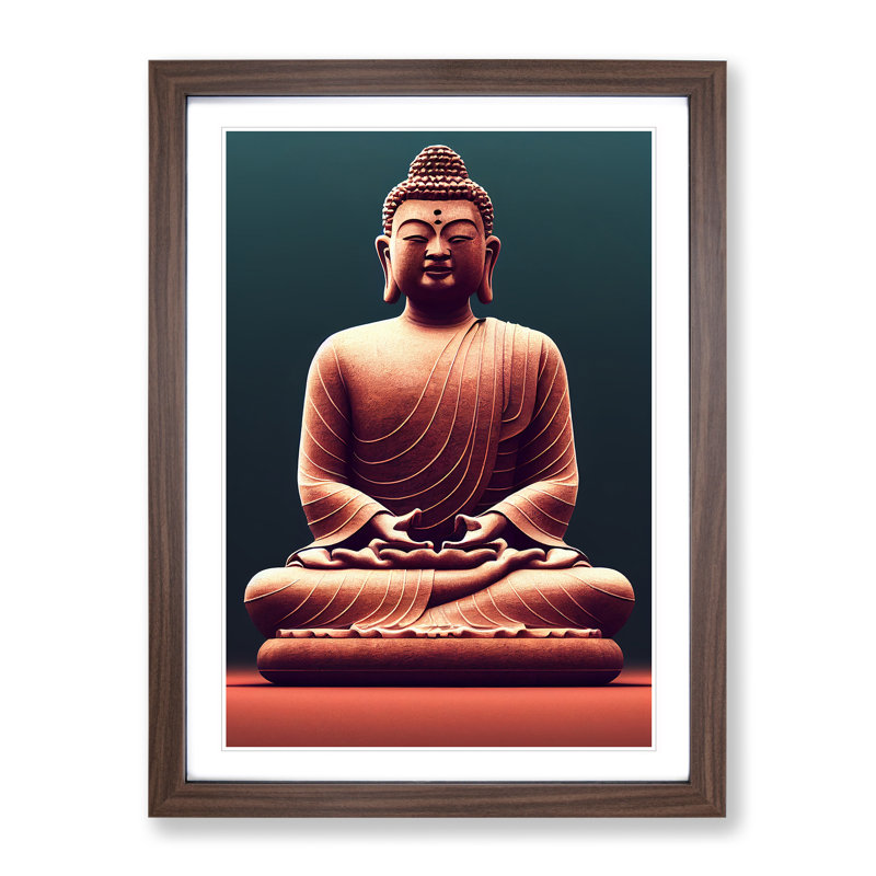 Dream of Buddha - Framed Print, 64cm H x 46cm W x 2cm D, Brown Framed