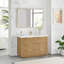 Ensemble de meuble-lavabo simple autoportant 48 po gris cendré délavé avec comptoir en pierre de quartz blanc Santarem-121696737-121696740