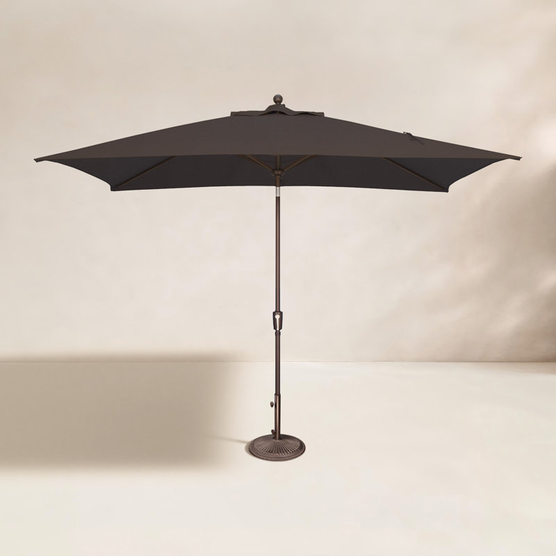 Parasol de marché rectangulaire 10 pi x 6,5 pi Launceston, Toile Sunbrella® noir, Bronze