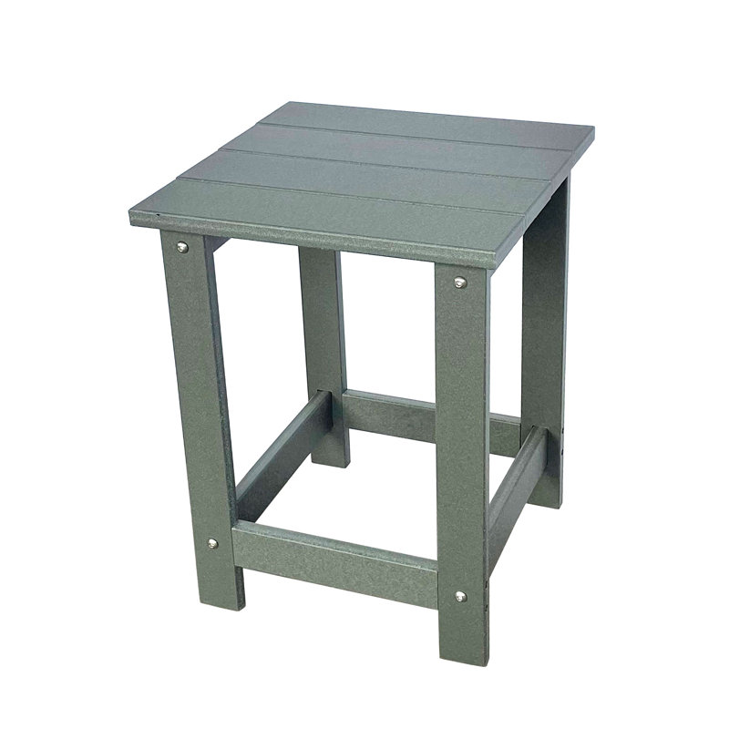Harper All-Weather Square Adirondack HDPE Plastic/Resin Outdoor Side Table, Gray