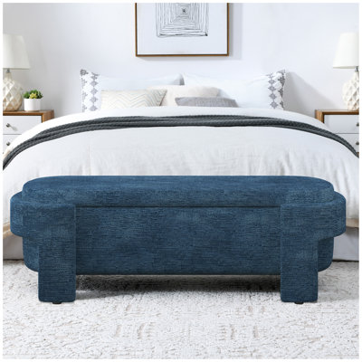 Chenille Upholstered Bench with Large Storage Space for the Living Room, Entryway and Bedroom,( 51.5''x20.5''x17'' )