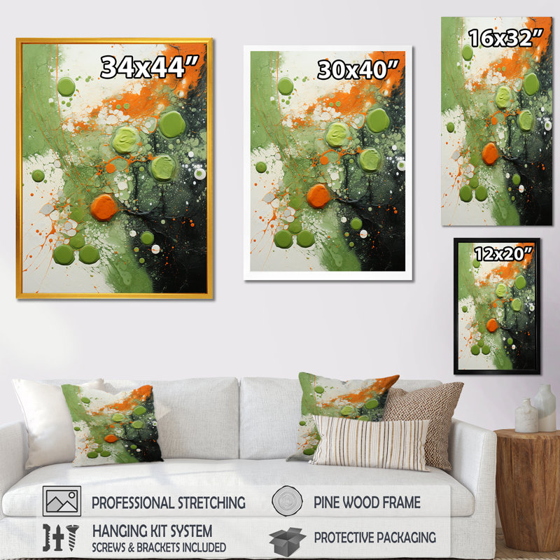 Vert et jaune abstrait avocat III - fruits, art mural, H 20 po x l 12 po x P 1 po