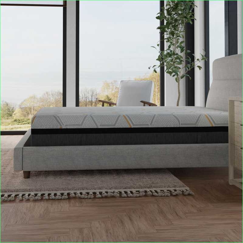 Mattresses: 14" Hybrid Copper Gel Cooling Memory Foam Full Mattress with Edge Support | Light Gray | Foam, Full