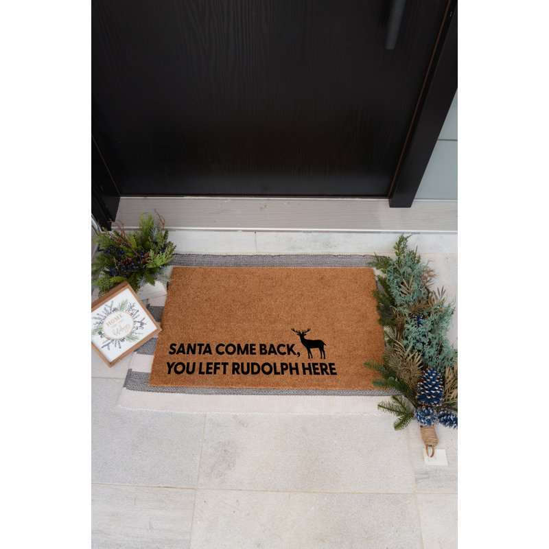 Tapis d'extérieur antidérapant Santa Come Back, L 22 po x L 36 po