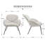 Curved Ergonomic Accent Chair, Metal Leg Armchair, Wide Seat Reading Side Chair, Easy Assembly Upholstered Lounge Chair for Living Room Bedroom-970260744