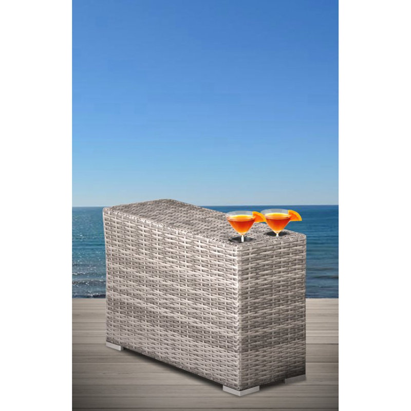 Interlaken Rectangular PVC Wicker Outdoor Side Table