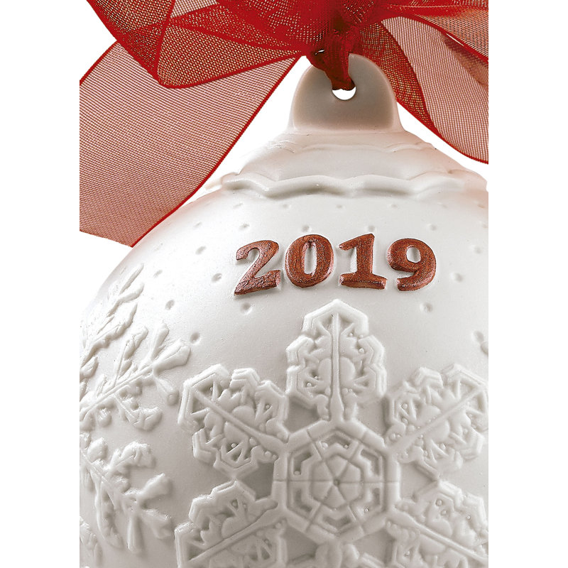 Ornement boule 2019, Rouge