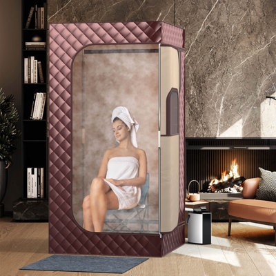 Costway Portable Steam  For Home Full Body  Box With 3l Steam Generator