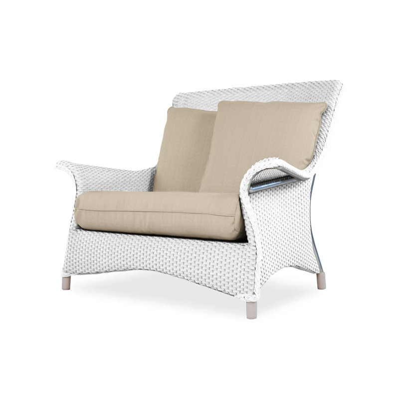 Mandalay Outdoor Lounge Chair, White, Demo Oatmeal