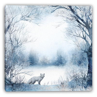 «White Fox» par Silent Lake, art mural sur toile tendue