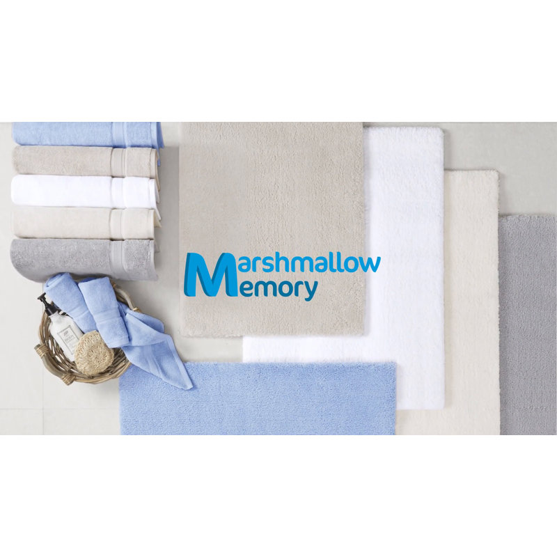 Blue Contour Microfiber Bath Rug with Quick-Dry Technology