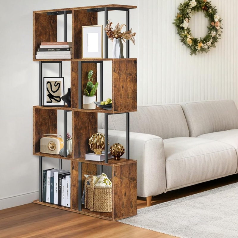 135cm H x 38cm W Metal Bookcase, Brown