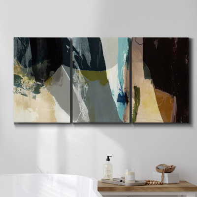 Colour Composition II, ensemble de 3 toiles encadrées