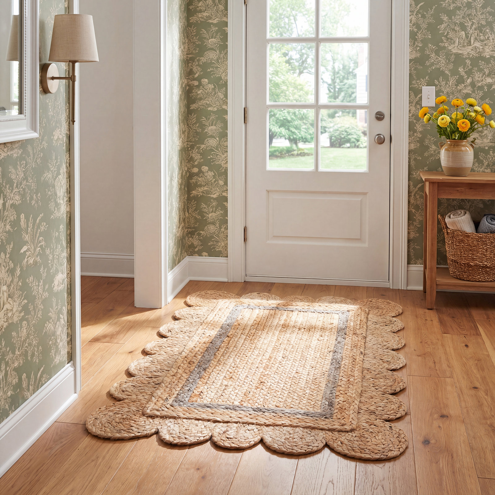 Inaki Hand-Woven Geometric Jute Rug, Rectangle 5' x 8'