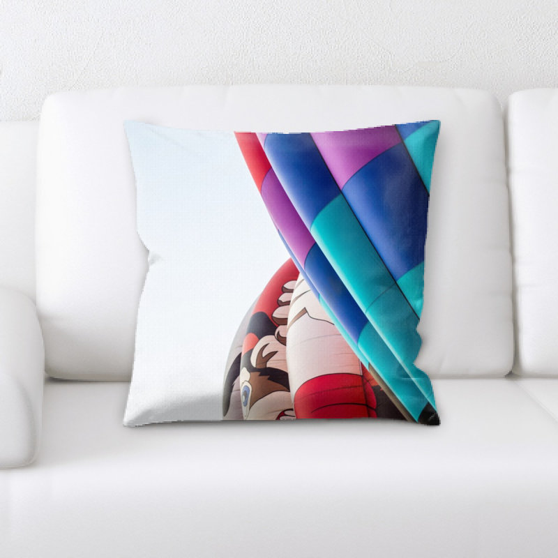 Hot Air Balloon Microsuede Reversible Throw Pillow