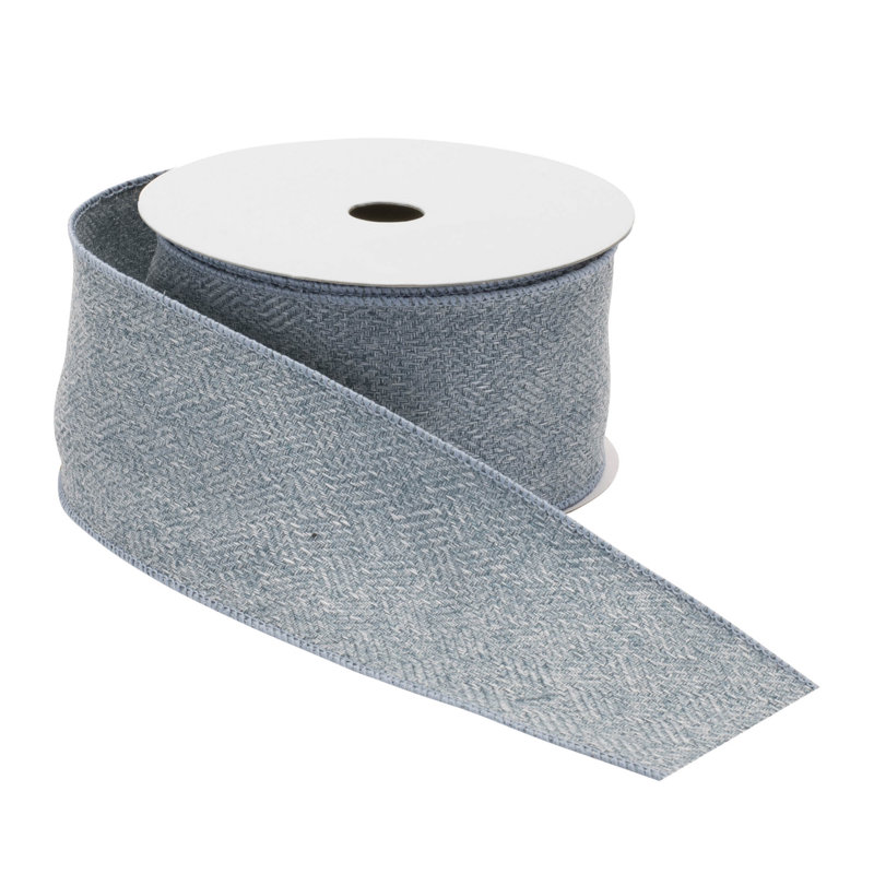 Ruban de velours à bord brut , H 2,5 po x l 180 po x P 0,1 po, Bleu clair