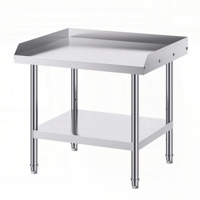 Table de travail en acier inoxydable - 24 x 28 x 26 pouces avec dosseret à 3 côtés