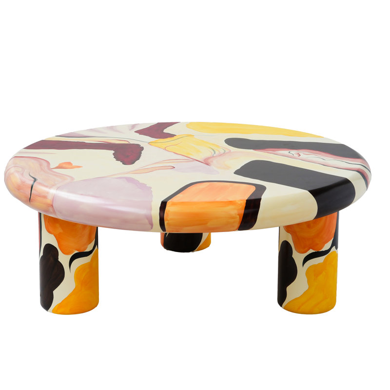 Multicolor Round Modern 3 Legged Coffee Table