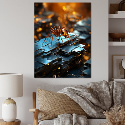 Digital Antics Pixelated Ant sur toile