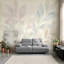 Papier peint blanc sur fond blanc avec aquarelle botanique amovible-815095241-815095243